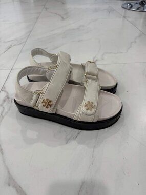 Tory Burch Kira Dual Strap Leather Sandal Women's Sizes 6, 7, 8.5